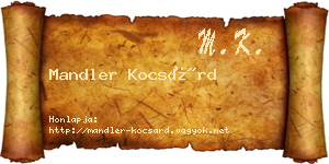 Mandler Kocsárd névjegykártya